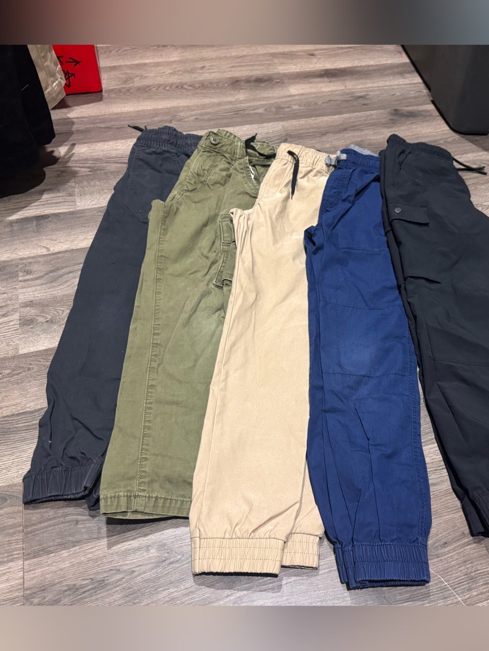 Men's Elastic Cuff Jogger Pants - Black, Navy, Olive, Khaki, Blue